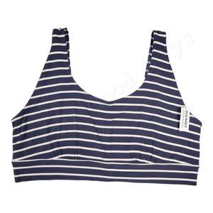 Old Navy Ribbed Cropped Tank Top Crop Shirt, Navy Blue, White Stripes, 3X / XXXL
